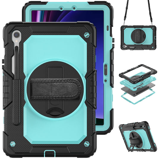[Built-in 360° Rotating Hand Strap & Stand] Samsung Galaxy Tab S10 Lite (2025) 10.9" Shockproof With Screen Protector Pencil Holder Heavy Duty Series Case