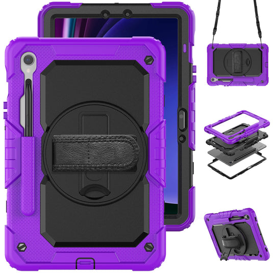 [Built-in 360° Rotating Hand Strap & Stand] Samsung Galaxy Tab S10 Lite (2025) 10.9" Shockproof With Screen Protector Pencil Holder Heavy Duty Series Case