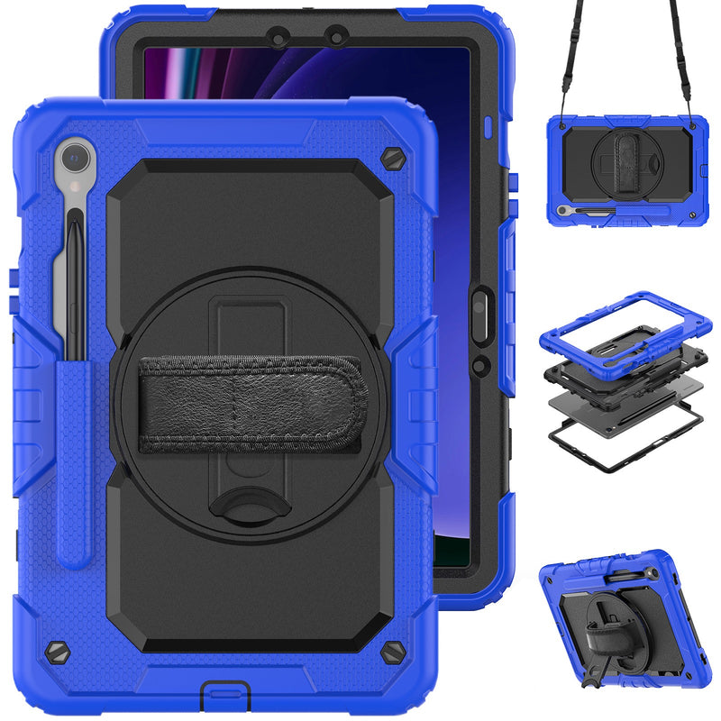 Load image into Gallery viewer, [Built-in 360° Rotating Hand Strap &amp; Stand] Samsung Galaxy Tab S10 Lite (2025) 10.9&quot; Shockproof With Screen Protector Pencil Holder Heavy Duty Series Case
