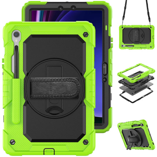 [Built-in 360° Rotating Hand Strap & Stand] Samsung Galaxy Tab S10 Lite (2025) 10.9" Shockproof With Screen Protector Pencil Holder Heavy Duty Series Case