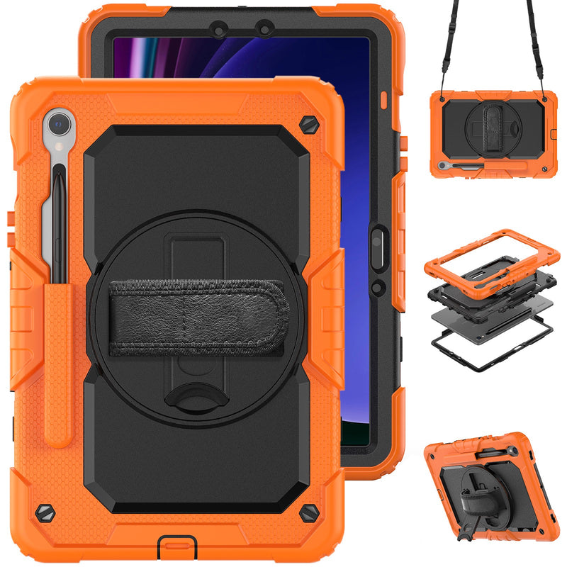Load image into Gallery viewer, [Built-in 360° Rotating Hand Strap &amp; Stand] Samsung Galaxy Tab S10 Lite (2025) 10.9&quot; Shockproof With Screen Protector Pencil Holder Heavy Duty Series Case
