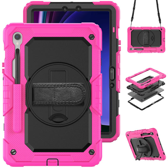 [Built-in 360° Rotating Hand Strap & Stand] Samsung Galaxy Tab S10 Lite (2025) 10.9" Shockproof With Screen Protector Pencil Holder Heavy Duty Series Case