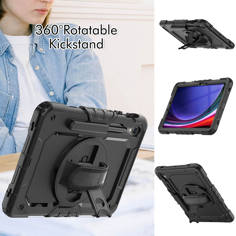 Load image into Gallery viewer, [Built-in 360° Rotating Hand Strap &amp; Stand] Samsung Galaxy Tab S11 (2025) 11&quot; Shockproof With Screen Protector Pencil Holder Heavy Duty Series Case
