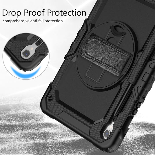 [Built-in 360° Rotating Hand Strap & Stand] Samsung Galaxy Tab S10 Lite (2025) 10.9" Shockproof With Screen Protector Pencil Holder Heavy Duty Series Case