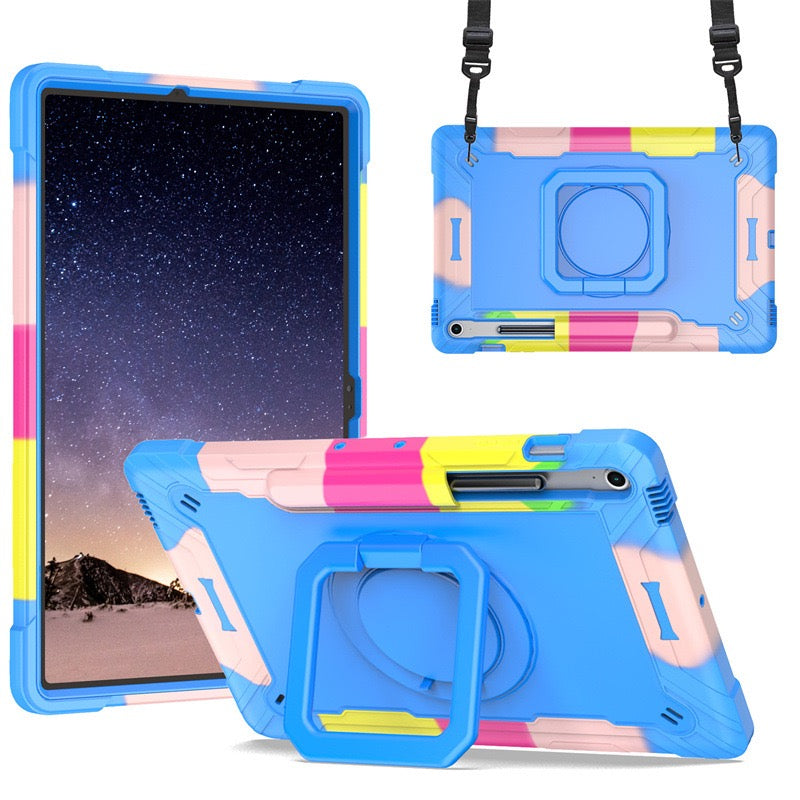 Load image into Gallery viewer, [Built-in Shoulder Strap][With Pen Slot] Samsung Galaxy Tab A9 Plus 11&quot; 2023 EVA Friendly Heavy Duty Ring Holder Stand Case
