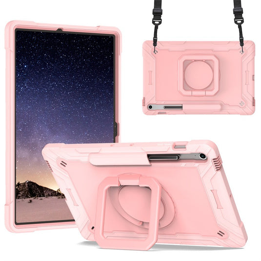 [Built-in Shoulder Strap][With Pen Slot] Samsung Galaxy Tab A9 Plus 11" 2023 EVA Friendly Heavy Duty Ring Holder Stand Case