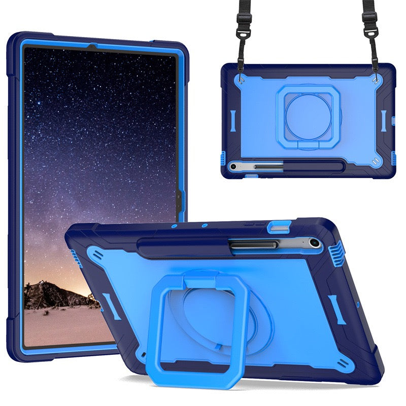 Load image into Gallery viewer, [Built-in Shoulder Strap][With Pen Slot] Samsung Galaxy Tab A9 Plus 11&quot; 2023 EVA Friendly Heavy Duty Ring Holder Stand Case
