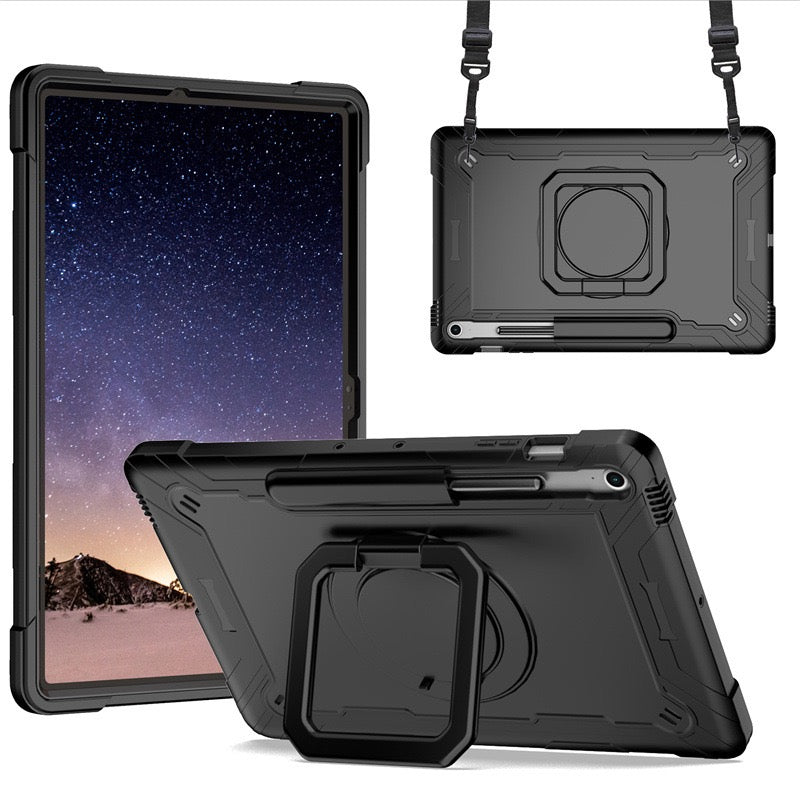 Load image into Gallery viewer, [Built-in Shoulder Strap][With Pen Slot] Samsung Galaxy Tab A9 Plus 11&quot; 2023 EVA Friendly Heavy Duty Ring Holder Stand Case
