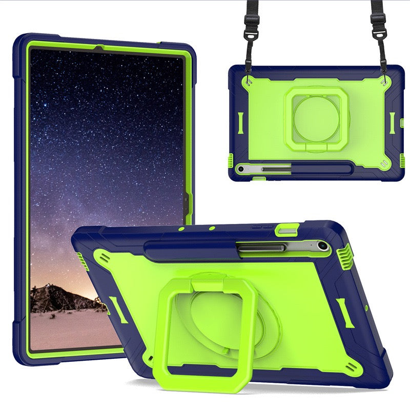 Load image into Gallery viewer, [Built-in Shoulder Strap][With Pen Slot] Samsung Galaxy Tab A9 Plus 11&quot; 2023 EVA Friendly Heavy Duty Ring Holder Stand Case

