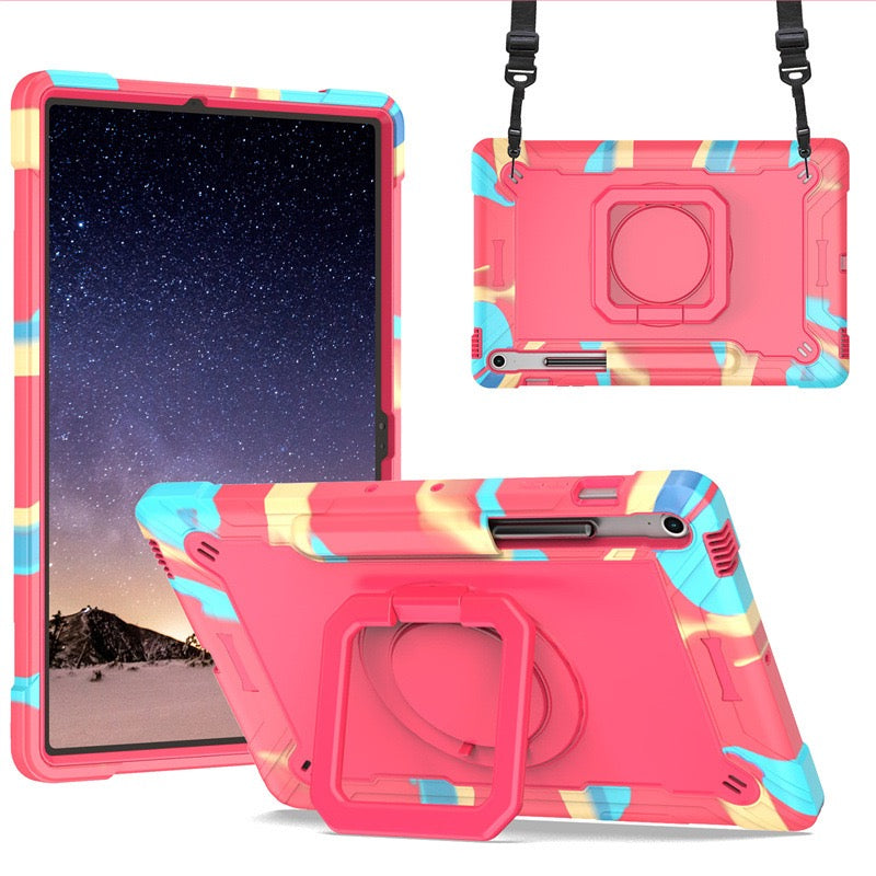 Load image into Gallery viewer, [Built-in Shoulder Strap][With Pen Slot] Samsung Galaxy Tab A9 Plus 11&quot; 2023 EVA Friendly Heavy Duty Ring Holder Stand Case
