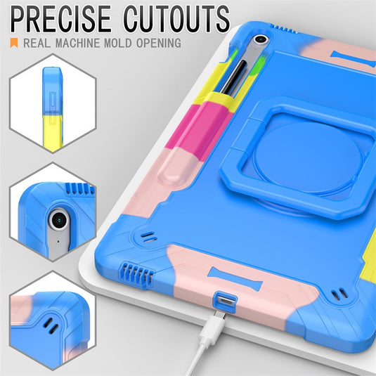 [Built-in Shoulder Strap][With Pen Slot] Samsung Galaxy Tab A9 Plus 11" 2023 EVA Friendly Heavy Duty Ring Holder Stand Case