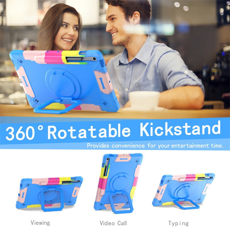 Load image into Gallery viewer, [Built-in Shoulder Strap][With Pen Slot] Samsung Galaxy Tab A9 Plus 11&quot; 2023 EVA Friendly Heavy Duty Ring Holder Stand Case
