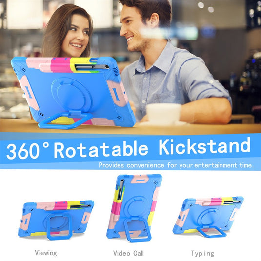 [Built-in Shoulder Strap][With Pen Slot] Samsung Galaxy Tab A9 Plus 11" 2023 EVA Friendly Heavy Duty Ring Holder Stand Case