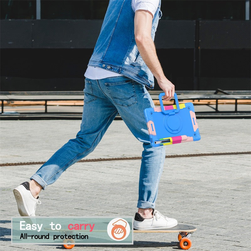 Load image into Gallery viewer, [Built-in Shoulder Strap][With Pen Slot] Samsung Galaxy Tab A9 Plus 11&quot; 2023 EVA Friendly Heavy Duty Ring Holder Stand Case
