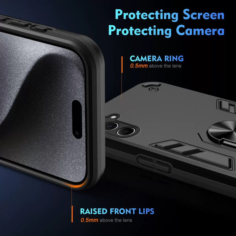 Load image into Gallery viewer, [Built-in Metal Ring Kickstand]  Samsung Galaxy A17 (A176) - Shockproof Heavy Duty Case
