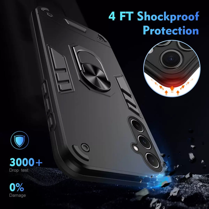 Load image into Gallery viewer, [Built-in Metal Ring Kickstand]  Samsung Galaxy A17 (A176) - Shockproof Heavy Duty Case
