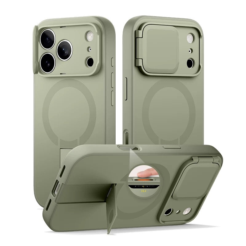 Load image into Gallery viewer, [Magsafe Compatible][With Slide Lens Cover] Apple iPhone 17/Air/Pro/Max - SURITCH Metal Bracket Shockproof Bumper Military Grade Case
