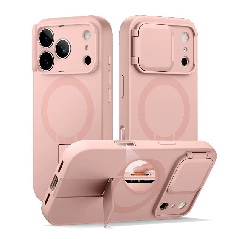 Load image into Gallery viewer, [Magsafe Compatible][With Slide Lens Cover] Apple iPhone 17/Air/Pro/Max - SURITCH Metal Bracket Shockproof Bumper Military Grade Case
