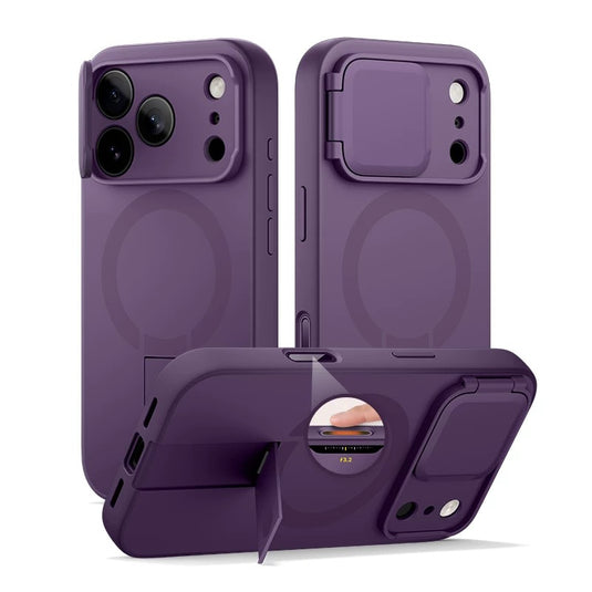 [Magsafe Compatible][With Slide Lens Cover] Apple iPhone 17/Air/Pro/Max - SURITCH Metal Bracket Shockproof Bumper Military Grade Case