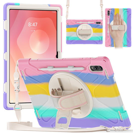Samsung Galaxy Tab S11 Ultra (2025) 14.6" - Heavy Duty 360 Degree Rotate Stand Hand Strap Case With Shoulder Strap