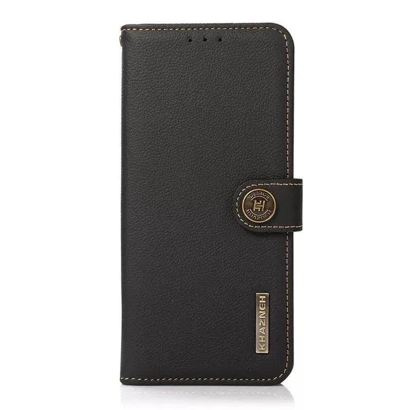 Load image into Gallery viewer, [Built-in RFlD Blocking Material] Apple iPhone 16/Plus/Pro/Max - Genuine Leather Flip Stand Wallet Series Case

