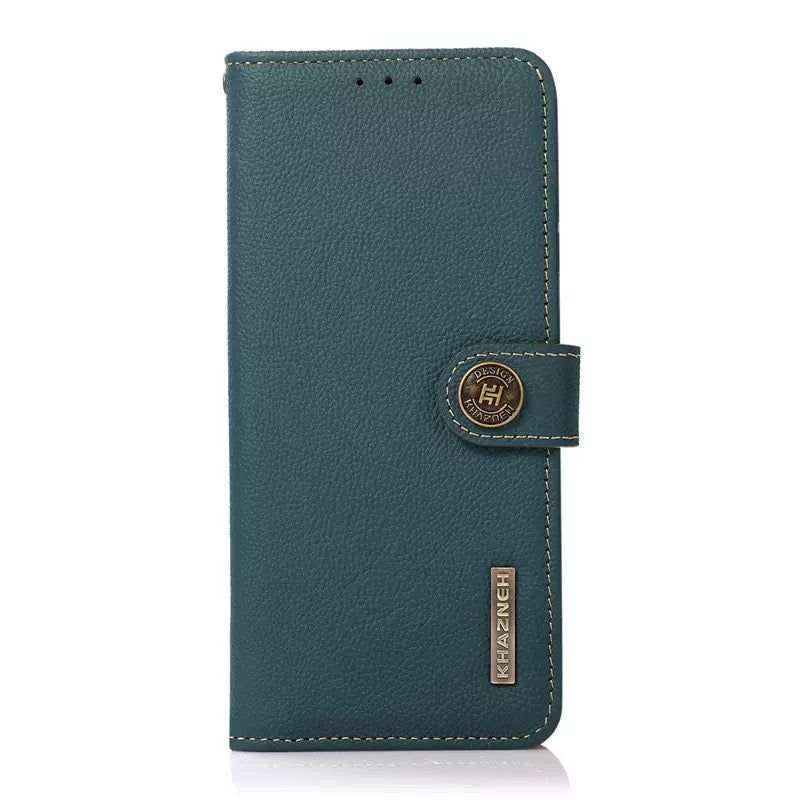 Load image into Gallery viewer, [Built-in RFlD Blocking Material] Apple iPhone 16/Plus/Pro/Max - Genuine Leather Flip Stand Wallet Series Case
