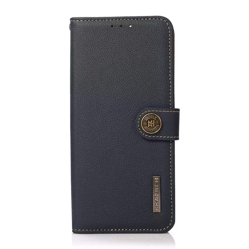 Load image into Gallery viewer, [Built-in RFlD Blocking Material] Apple iPhone 16/Plus/Pro/Max - Genuine Leather Flip Stand Wallet Series Case
