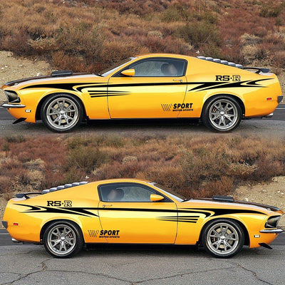 (2Pcs/Set) Universal Sports Car Body Stickers - Waist Line & Full-Body Decals - i-Station Mobile Phone & Electronic Device Repair and Accessories
