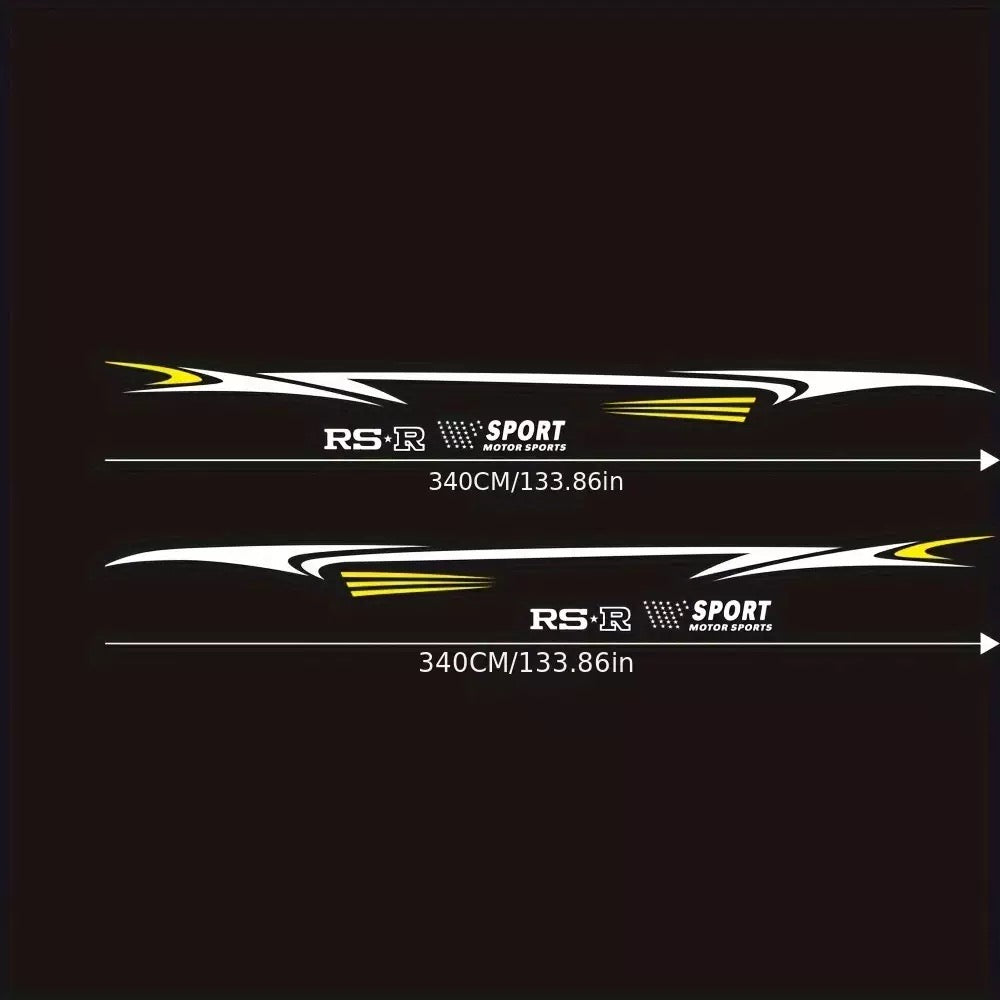 (2Pcs/Set) Universal Sports Car Body Stickers - Waist Line & Full-Body Decals - i-Station Mobile Phone & Electronic Device Repair and Accessories