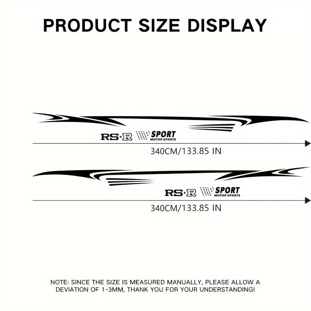 (2Pcs/Set) Universal Sports Car Body Stickers - Waist Line & Full-Body Decals - i-Station Mobile Phone & Electronic Device Repair and Accessories