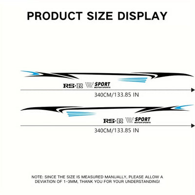 (2Pcs/Set) Universal Sports Car Body Stickers - Waist Line & Full-Body Decals - i-Station Mobile Phone & Electronic Device Repair and Accessories