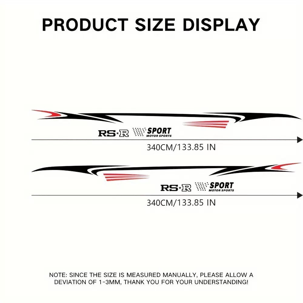 (2Pcs/Set) Universal Sports Car Body Stickers - Waist Line & Full-Body Decals - i-Station Mobile Phone & Electronic Device Repair and Accessories