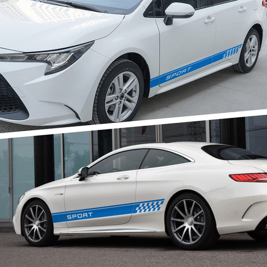 Car SPORT Racing Stripe Side Body Skirt Stickers (1 Pair) - i-Station Mobile Phone & Electronic Device Repair and Accessories