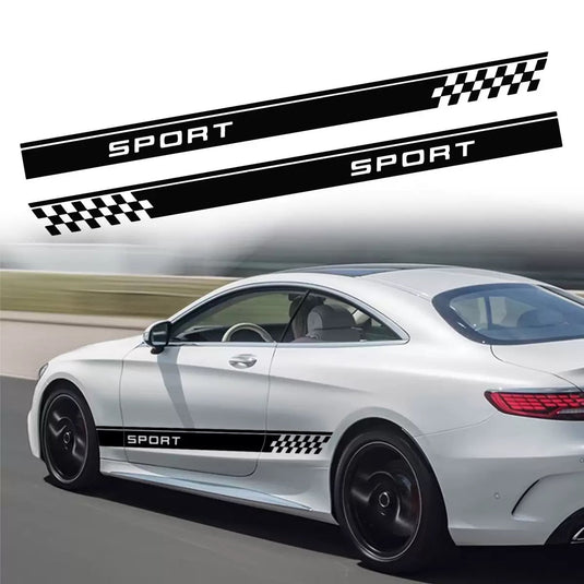 Car SPORT Racing Stripe Side Body Skirt Stickers (1 Pair) - i-Station Mobile Phone & Electronic Device Repair and Accessories