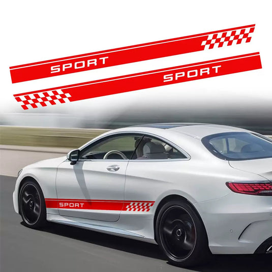 Car SPORT Racing Stripe Side Body Skirt Stickers (1 Pair) - i-Station Mobile Phone & Electronic Device Repair and Accessories