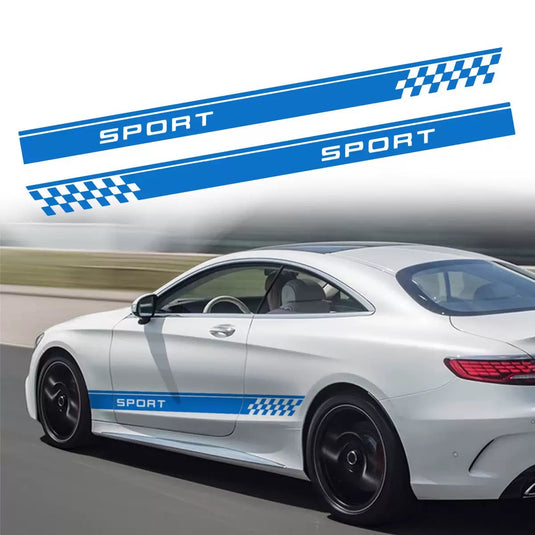 Car SPORT Racing Stripe Side Body Skirt Stickers (1 Pair) - i-Station Mobile Phone & Electronic Device Repair and Accessories