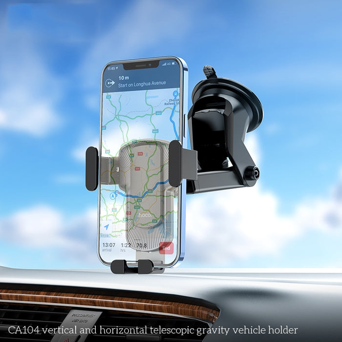 [CA104] HOCO Universal Dashboard & Windscreen Mobile Phone Telescopic Gravity Auto-Lock Holder