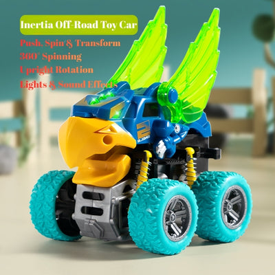 Animal Transforming Inertia Off-Road Toy Car – 360° Spinning Stunt Vehicle with Lights & Sound Effects for Toddlers - i-Station Mobile Phone & Electronic Device Repair and Accessories