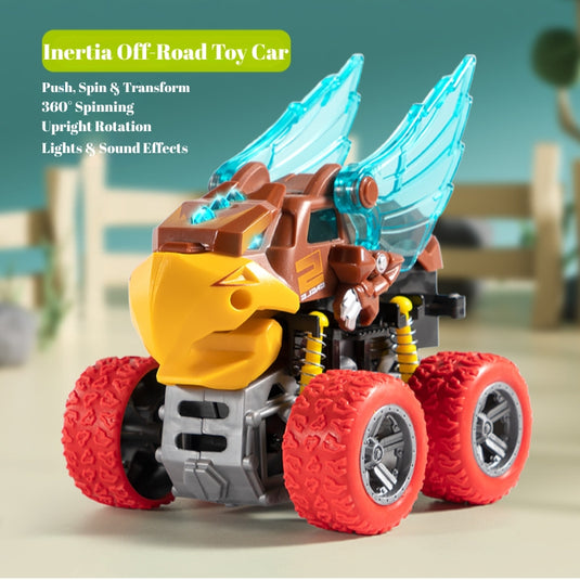 Animal Transforming Inertia Off-Road Toy Car – 360° Spinning Stunt Vehicle with Lights & Sound Effects for Toddlers - i-Station Mobile Phone & Electronic Device Repair and Accessories