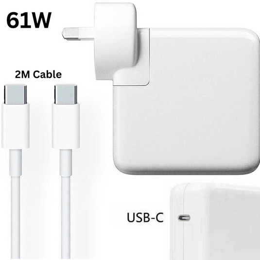 [61W][20.3V/3A] USB-C Charger Power Adapter for MacBook Pro 13" & Air" 13" iPhone 15 & iPad - Polar Tech Australia