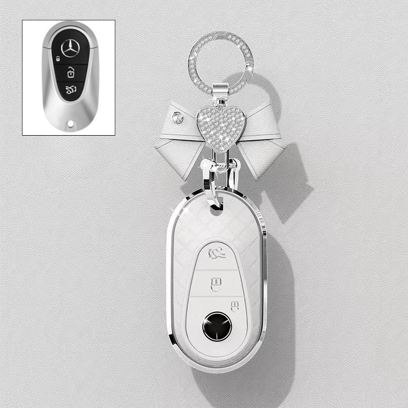 Load image into Gallery viewer, Mercedes Benz Luxury Diamond Pattern Key Fob Case For A-Class, C-Class, E-Class, S-Class, A200L, C260L, E300L &amp; GLC300
