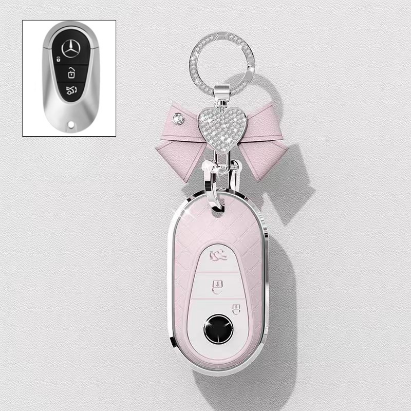 Load image into Gallery viewer, Mercedes Benz Luxury Diamond Pattern Key Fob Case For A-Class, C-Class, E-Class, S-Class, A200L, C260L, E300L &amp; GLC300
