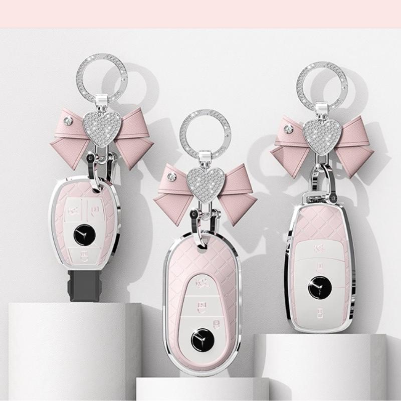 Load image into Gallery viewer, Mercedes Benz Luxury Diamond Pattern Key Fob Case For A-Class, C-Class, E-Class, S-Class, A200L, C260L, E300L &amp; GLC300
