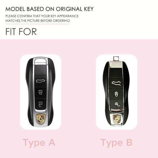 Porsche Luxury Diamond Pattern Key Fob Case For Macan, Panamera, Cayenne, 911/718 & Taycan