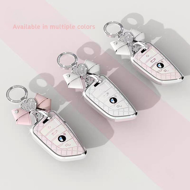 Load image into Gallery viewer, BMW Luxury Diamond Pattern Key Fob Case For X1, X2, X3, X4, X5, X6, X7 &amp; 1, 3, 5, 7 Series
