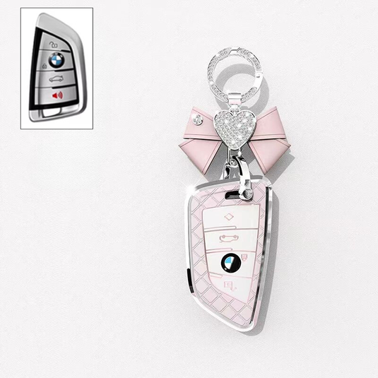 BMW Luxury Diamond Pattern Key Fob Case For X1, X2, X3, X4, X5, X6, X7 & 1, 3, 5, 7 Series