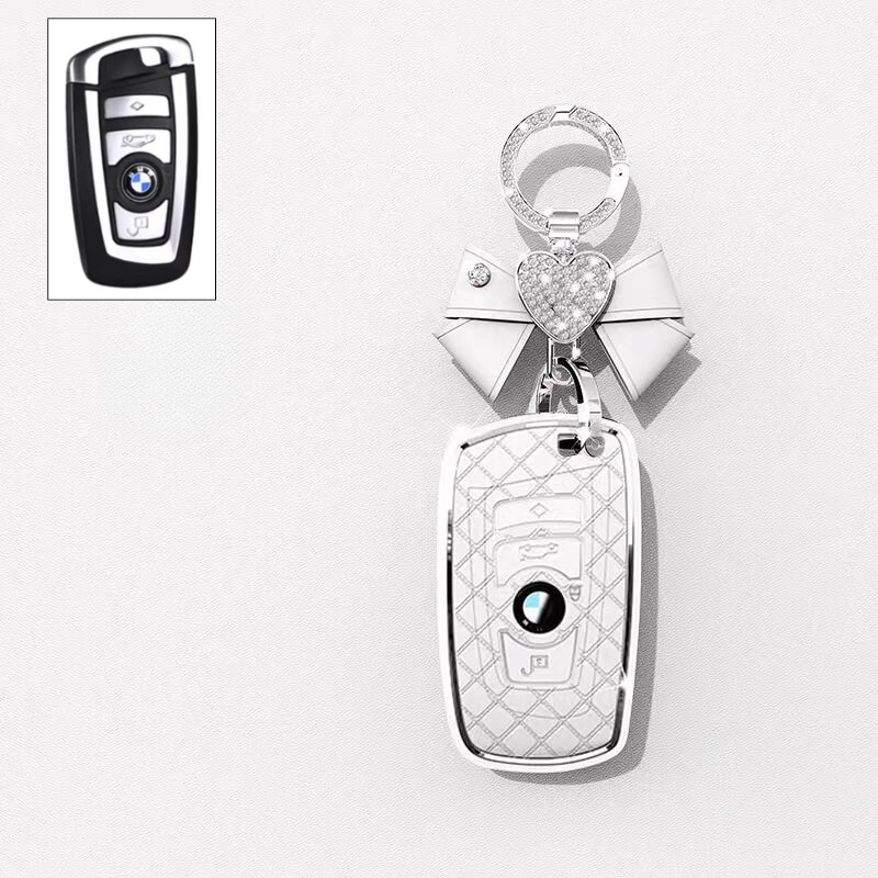 Load image into Gallery viewer, BMW Luxury Diamond Pattern Key Fob Case For X1, X2, X3, X4, X5, X6, X7 &amp; 1, 3, 5, 7 Series
