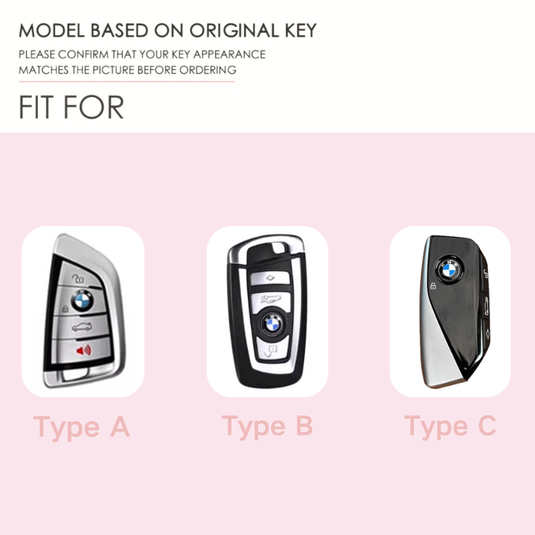BMW Luxury Diamond Pattern Key Fob Case For X1, X2, X3, X4, X5, X6, X7 & 1, 3, 5, 7 Series