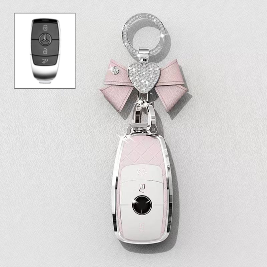 Mercedes Benz Luxury Diamond Pattern Key Fob Case For A-Class, C-Class, E-Class, S-Class, A200L, C260L, E300L & GLC300