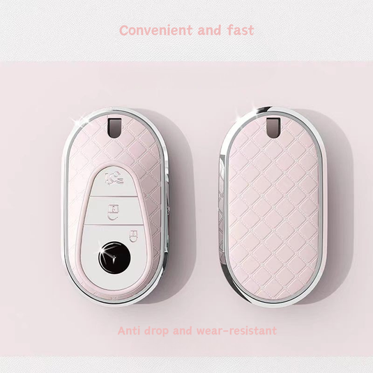 Mercedes Benz Luxury Diamond Pattern Key Fob Case For A-Class, C-Class, E-Class, S-Class, A200L, C260L, E300L & GLC300